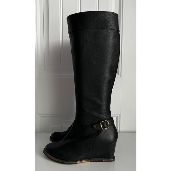 J. SHOES - Women's Divine Tall Wedge Boot - Black - Size 8.5 - Picture 2 of 7